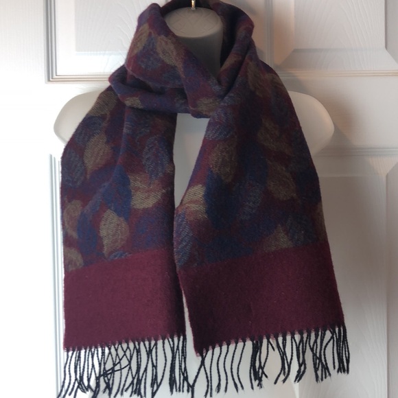 Vintage Accessories Vtg Floating Leaves Wool Cold Weather Scarf Accent To Your